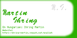 martin ihring business card